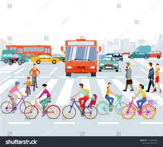 Pedestrians, Cyclist