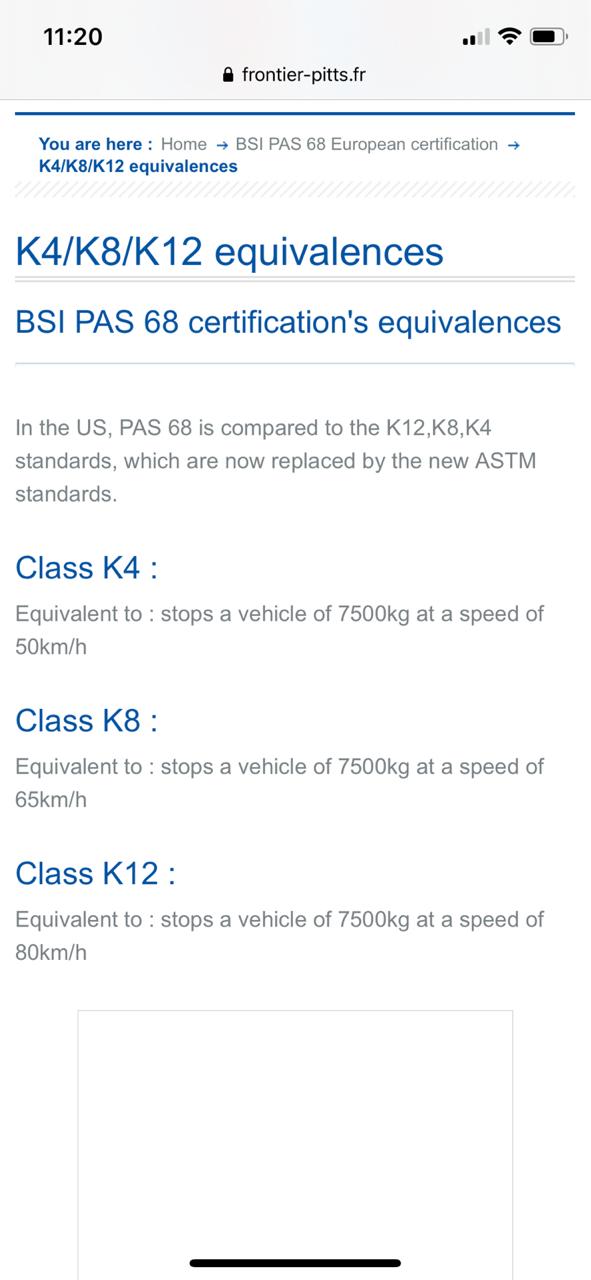 Hydraulic Bollard  K12 Rating