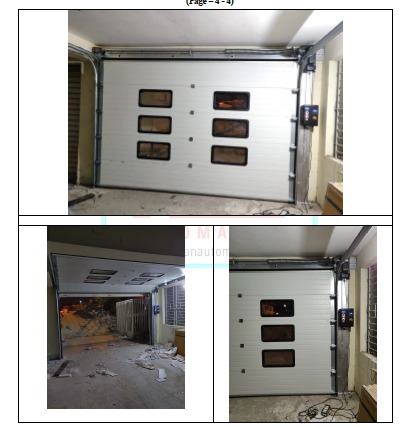 Auto Over Head Sectional Door Horizontal Door Movement