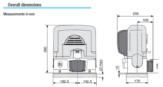 Sliding Gate Motor Model no BK BKE 1200 Came