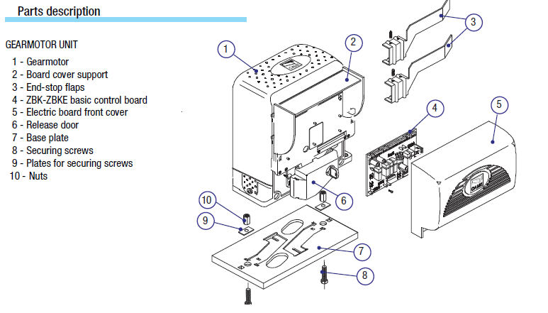 Sliding Gate Motor Model no BK BKE 1200 Came