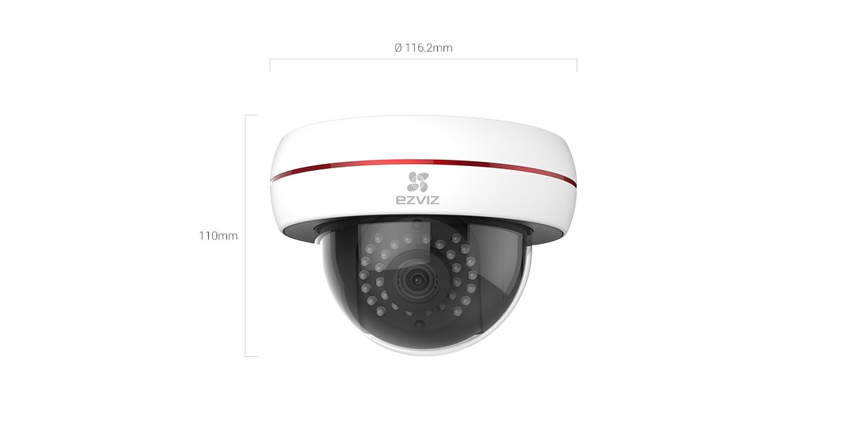 Wifi Camera C4S features a vandal proof dome