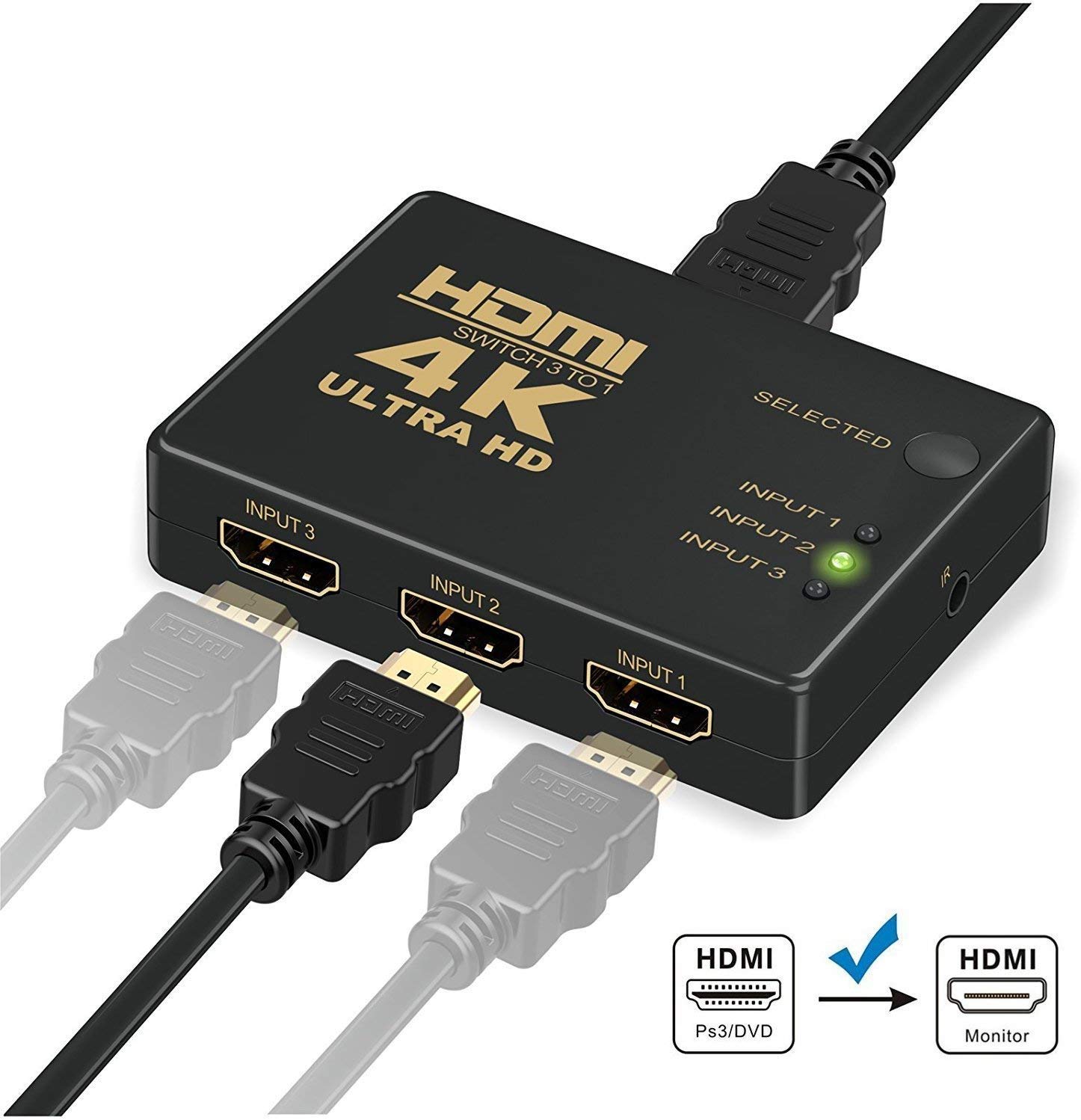 HDMI Switcher 3 Input to 1 Output