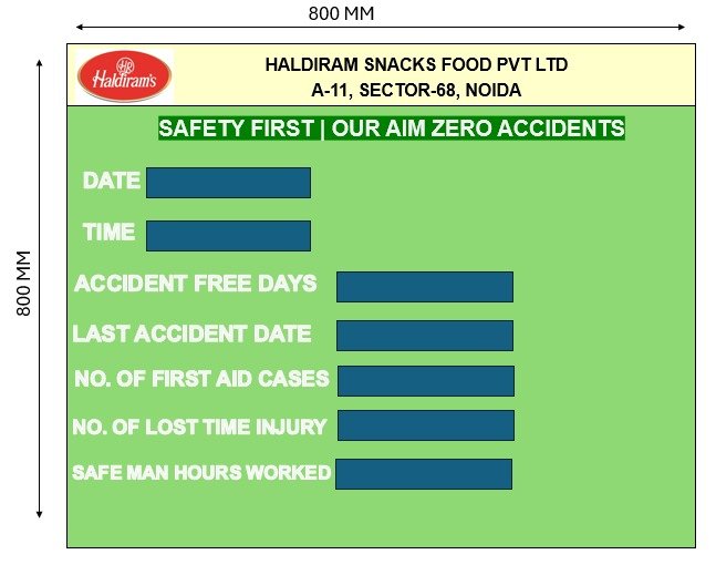 Safety LED Display Board Accident Free Days 800X 800 MM