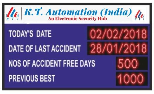 Safety LED Display Board Accident Free Days 4 x 2.5 Feet