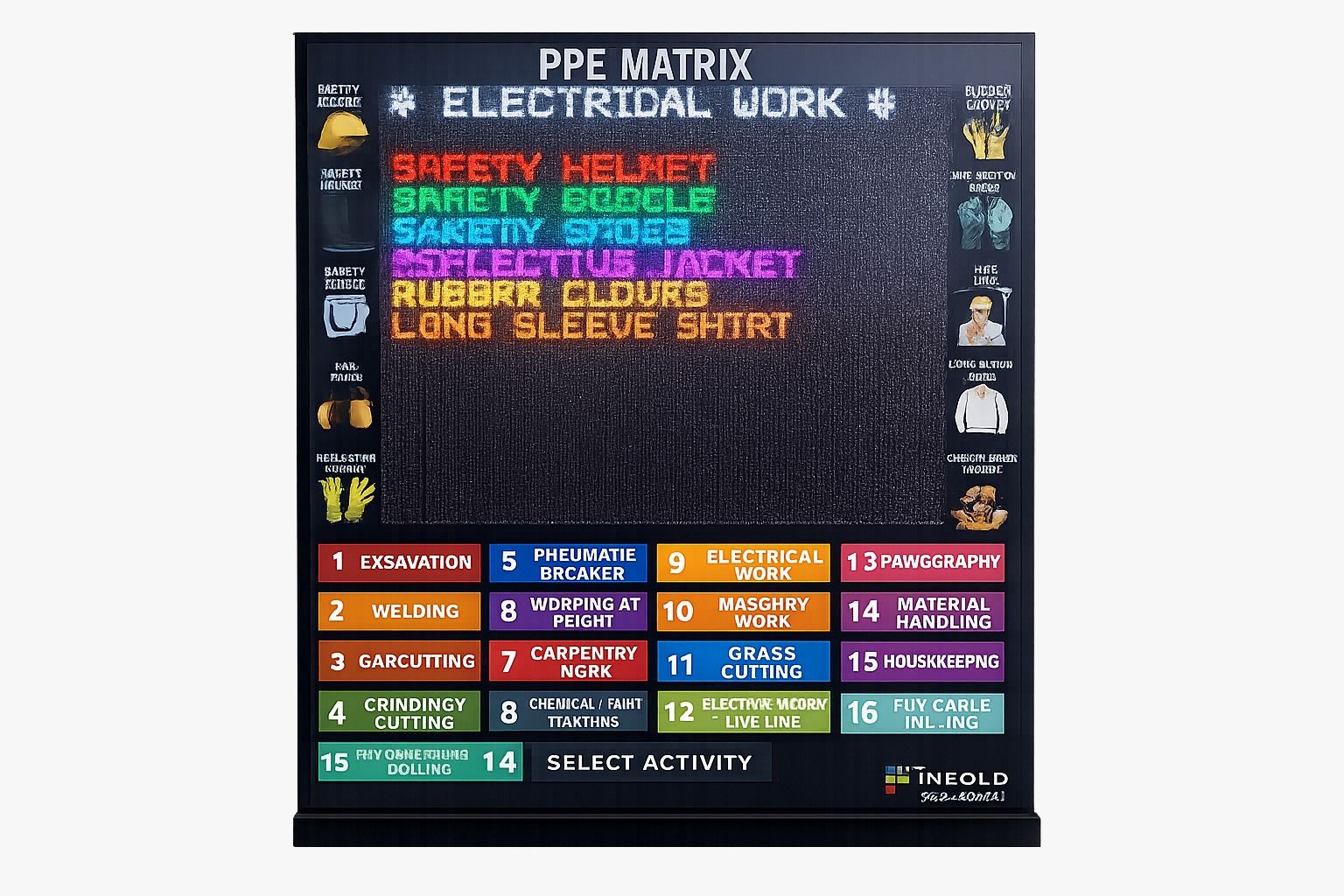 Digital PPE Matrix Board Multicolor 4X3 Feet