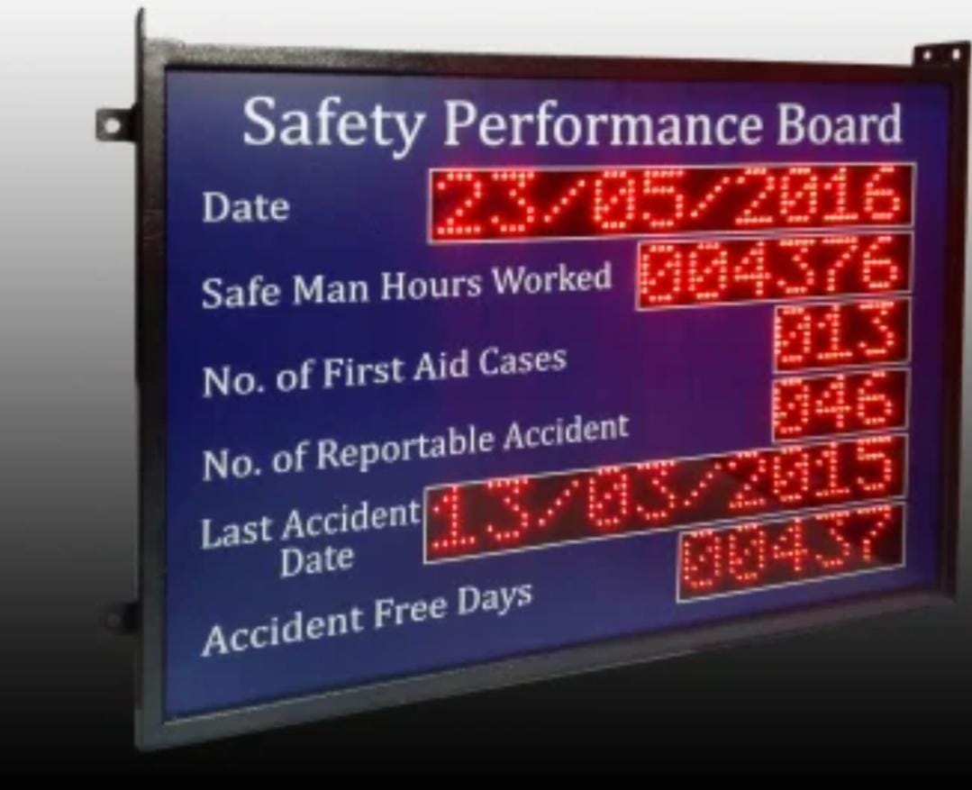 Safety LED Display Board Accident Free Days 4 x 3.5 Feet