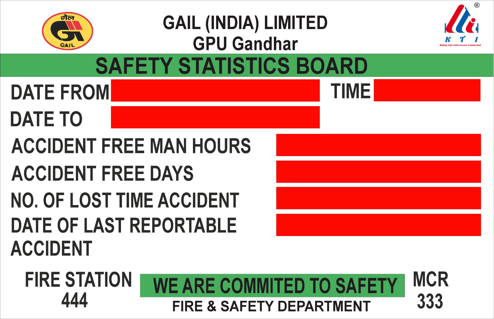 Safety LED Display Board Accident Free Days 5 x 3 Feet