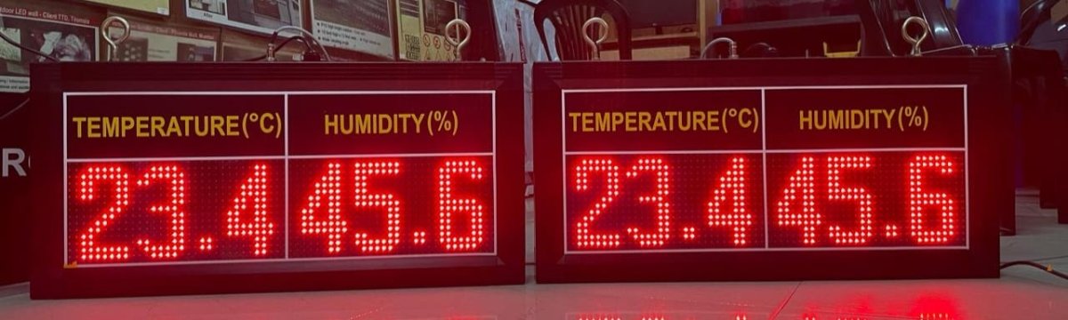 LED Temperature Humidity Display with 2.5 Feet X 9 Inch