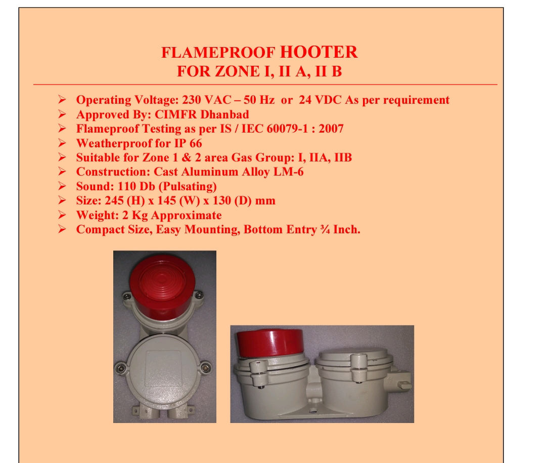 Flameproof Hooter