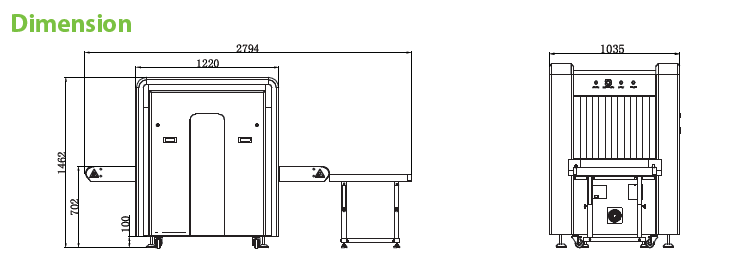 X Ray Baggage Scanner 6550 Zkteco