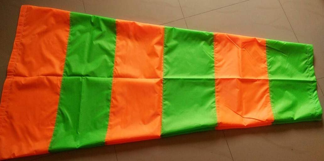 6 Feet Wind Sock Double Fabric 4 Reflective Orange Green