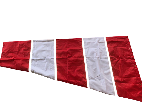 6 Feet Wind Sock Double Fabric 4 Reflective Red White