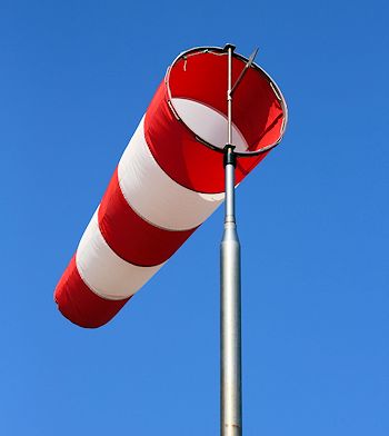 6 Feet Wind Sock Double Fabric 5 Reflective Red White