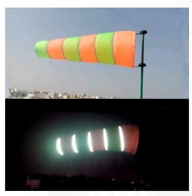 6 Feet Wind Sock Single Fabric 5 Reflective 1000mm Orange Green