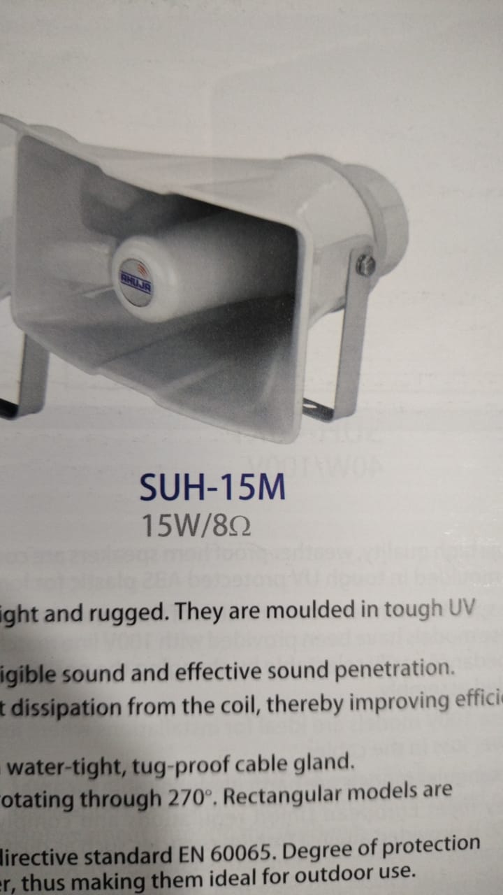 PA Speaker Ahuja SUH 15M