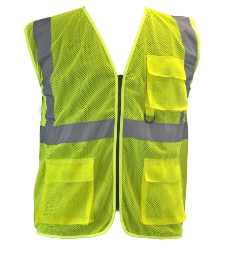 Reflective Jacket Executed Jacket Front Zipper Opening with Pockets