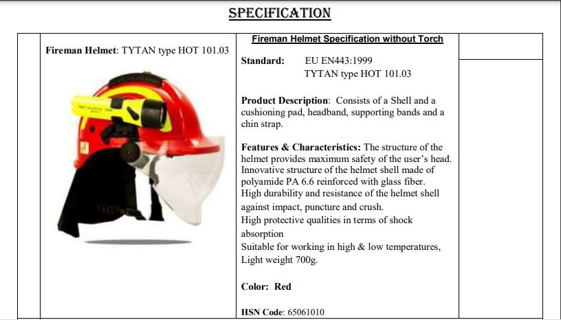 Fireman Helmet Fire Proof