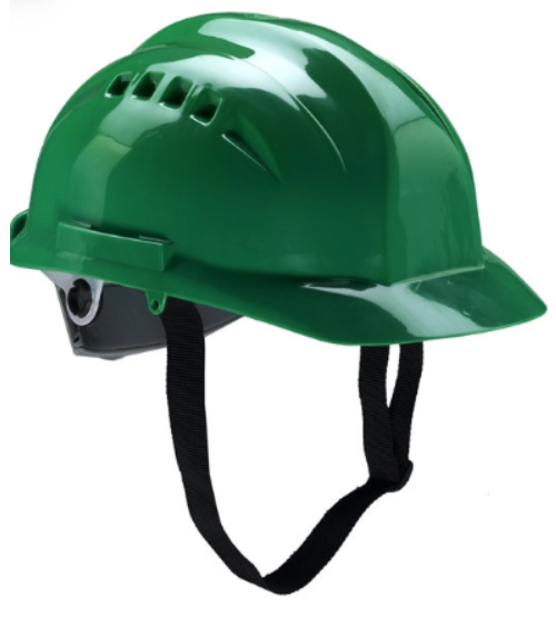 Safety Helmet With Ratchet, Ventilation Make Udhyogi 7000 Green