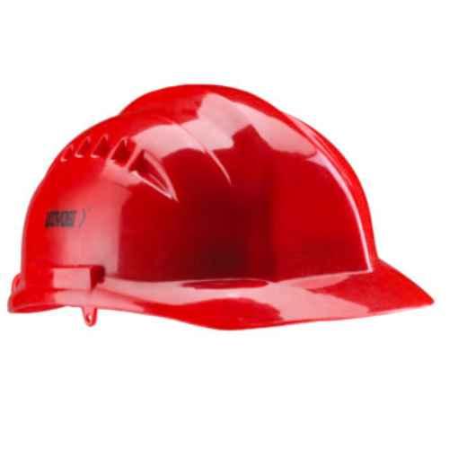 Safety Helmet With Ratchet, Ventilation Make Udhyogi 7000 Red