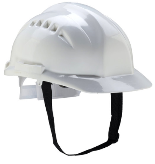 Safety Helmet With Ratchet, Ventilation Make Udhyogi 7000 White