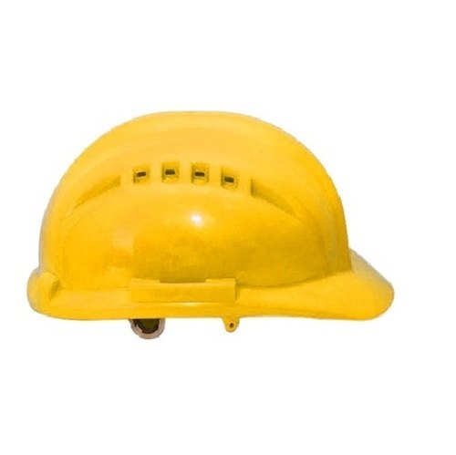 Safety Helmet With Ratchet, Ventilation Make Udhyogi 7000 Yellow