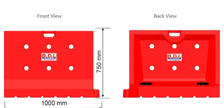 Road Barrier L Type New Jersey Barrier Red