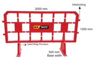 Road Barrier 2000L X 1200H X 500W 1 Piece