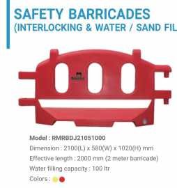 Water Filled Road Barrier 2100LX580WX1020H Red