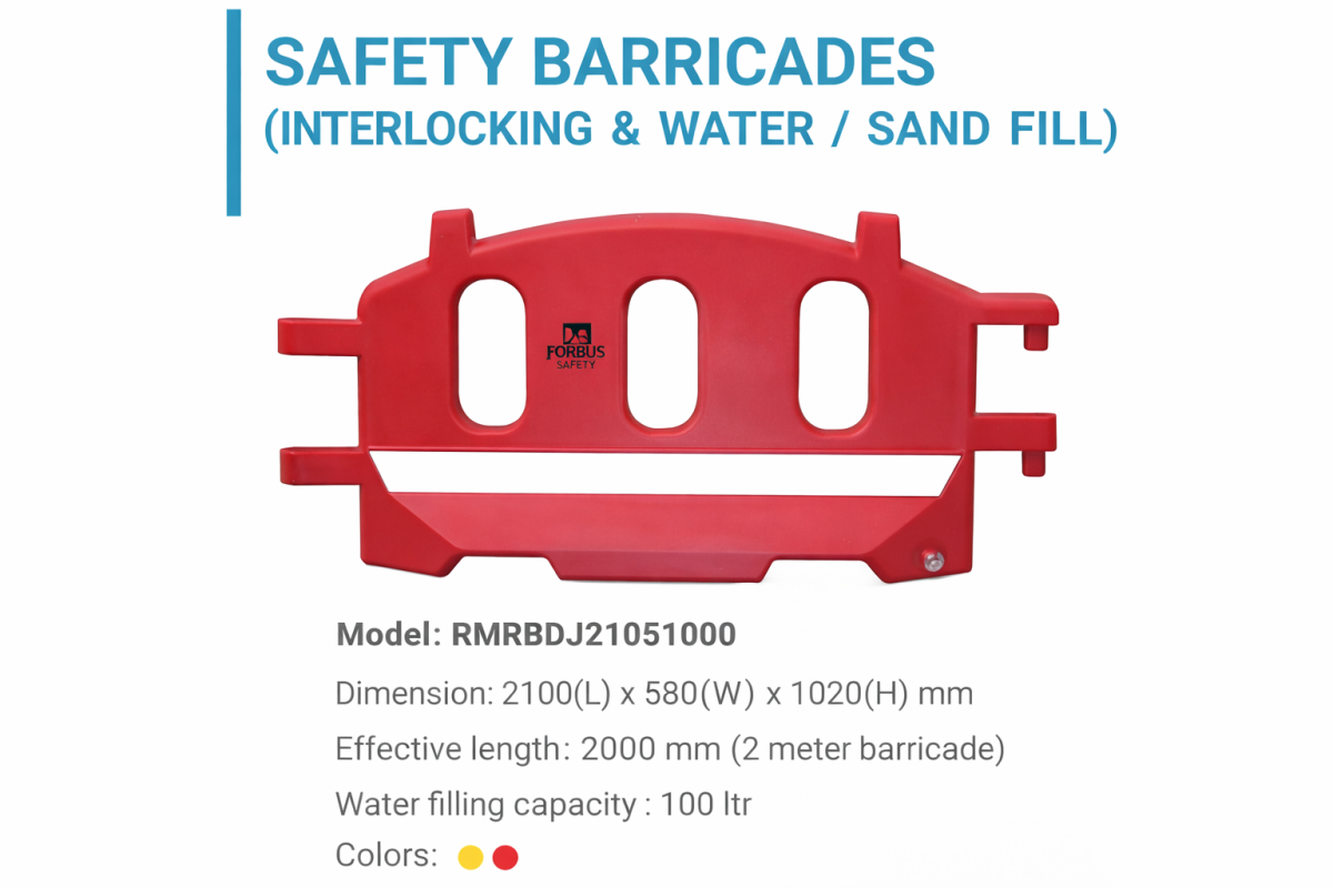 Water Filled Road Barrier 2100LX580WX1020H Red