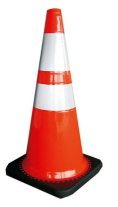 Safety Cone Rubber Base 1000mm Orange