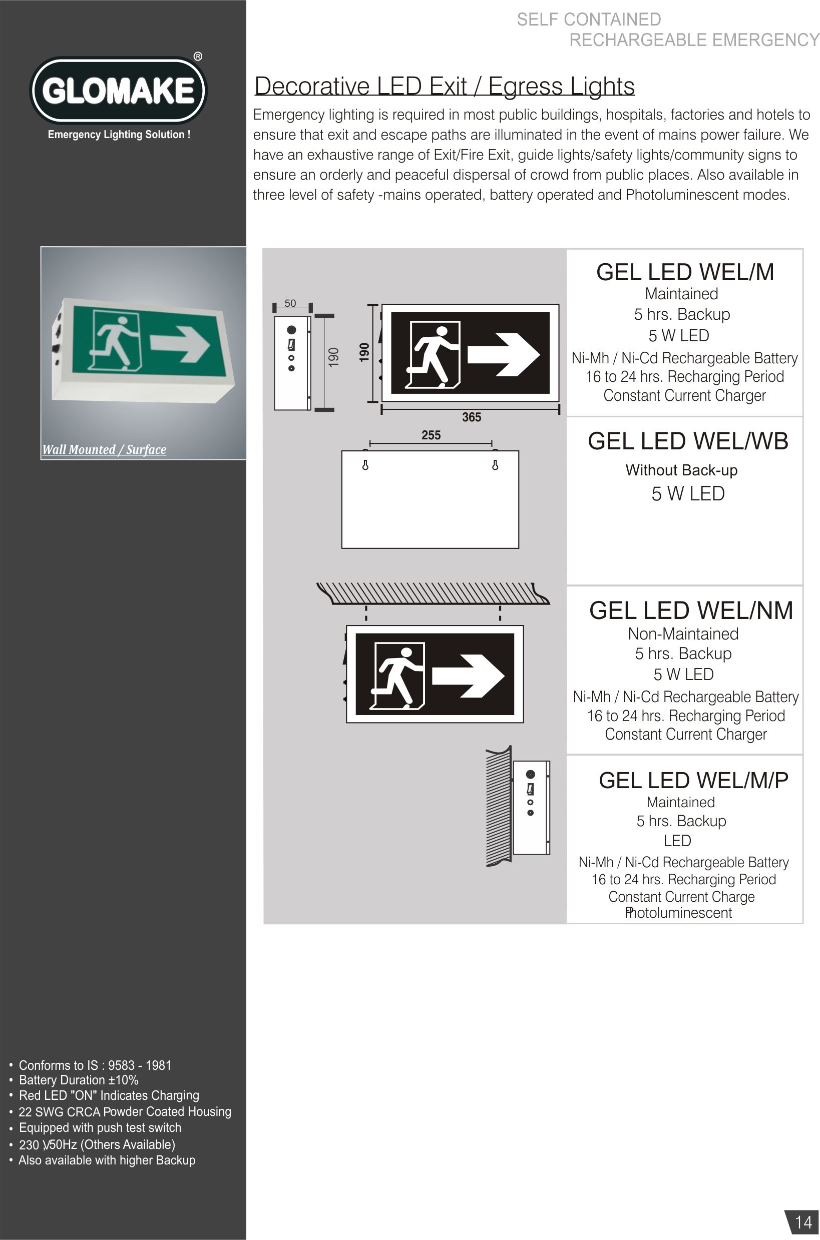 Emergency Light Transparent Body Rechargeable