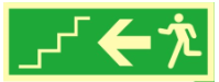 Photo Luminescen Exit Left Down Arrow Signage Size 100*300