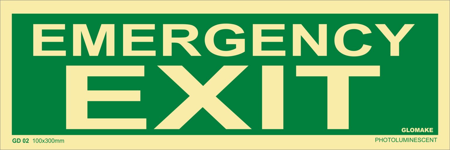 KTI Photo Luminescent Emergency Exit Signage Size 100 x 300