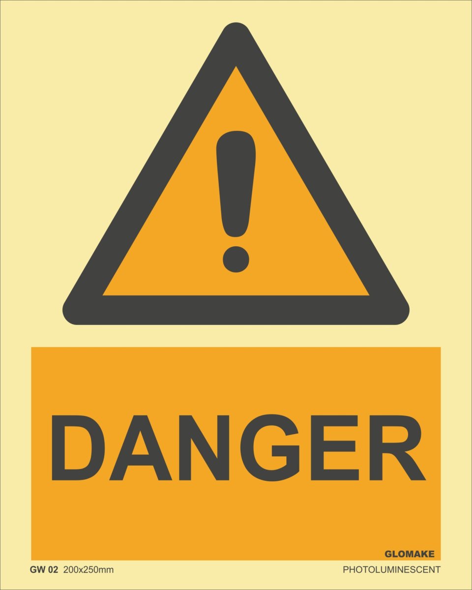 KTI Photo Luminescent Warning Signages Danger