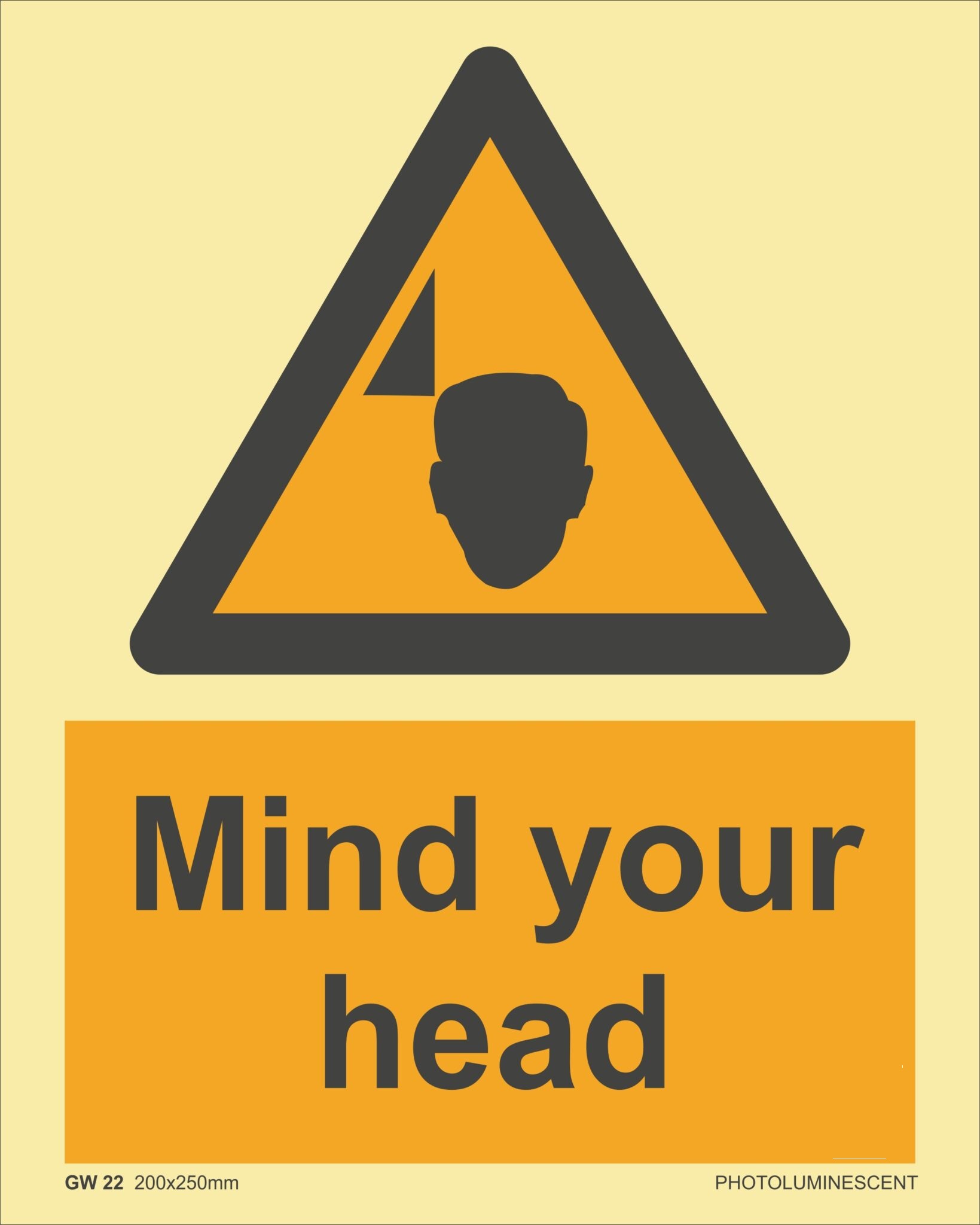 KTI Photo Luminescent Warning Signages Mind your head