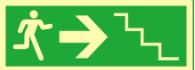 Photo Luminescent Exit Right Down Arrow Signage Size 100*300