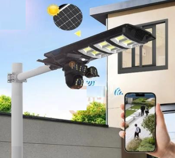 All in One Solar Street Light 100Watt with Triple CAMERA 4G SIM